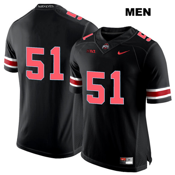 Ohio State Buckeyes Men's Antwuan Jackson #51 Red Number Black Authentic Nike No Name College NCAA Stitched Football Jersey IE19Q00QS